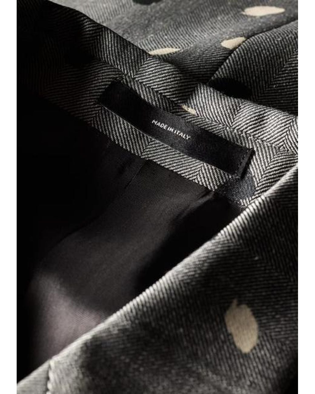 Paul Smith Gray Herringbone Polka Dot Overlay Double-Breasted Blazer