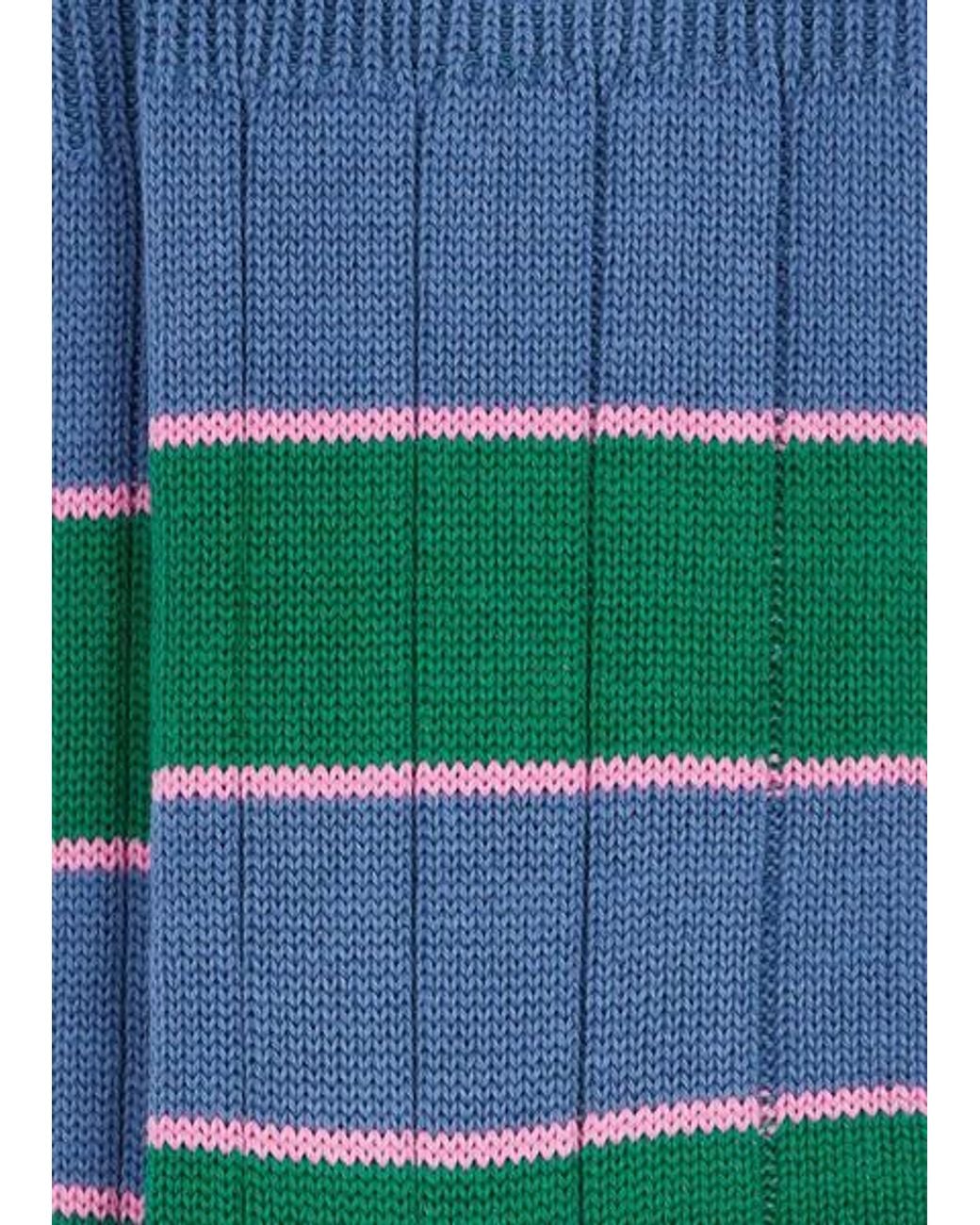 Paul Smith Blue And Cotton-Blend Rib Socks for men