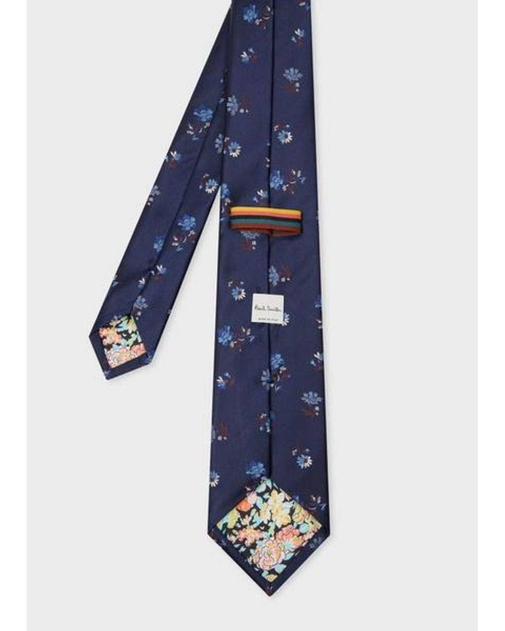 Paul Smith Blue Floral Silk Tie for men