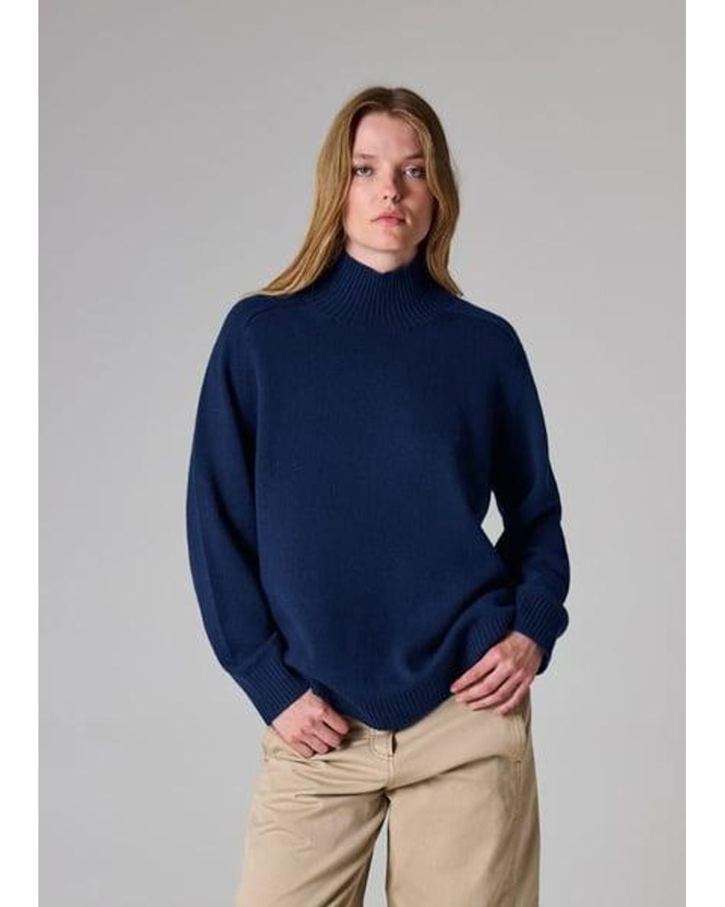 Paul Smith Blue Cashmere-Blend Roll Neck Sweater