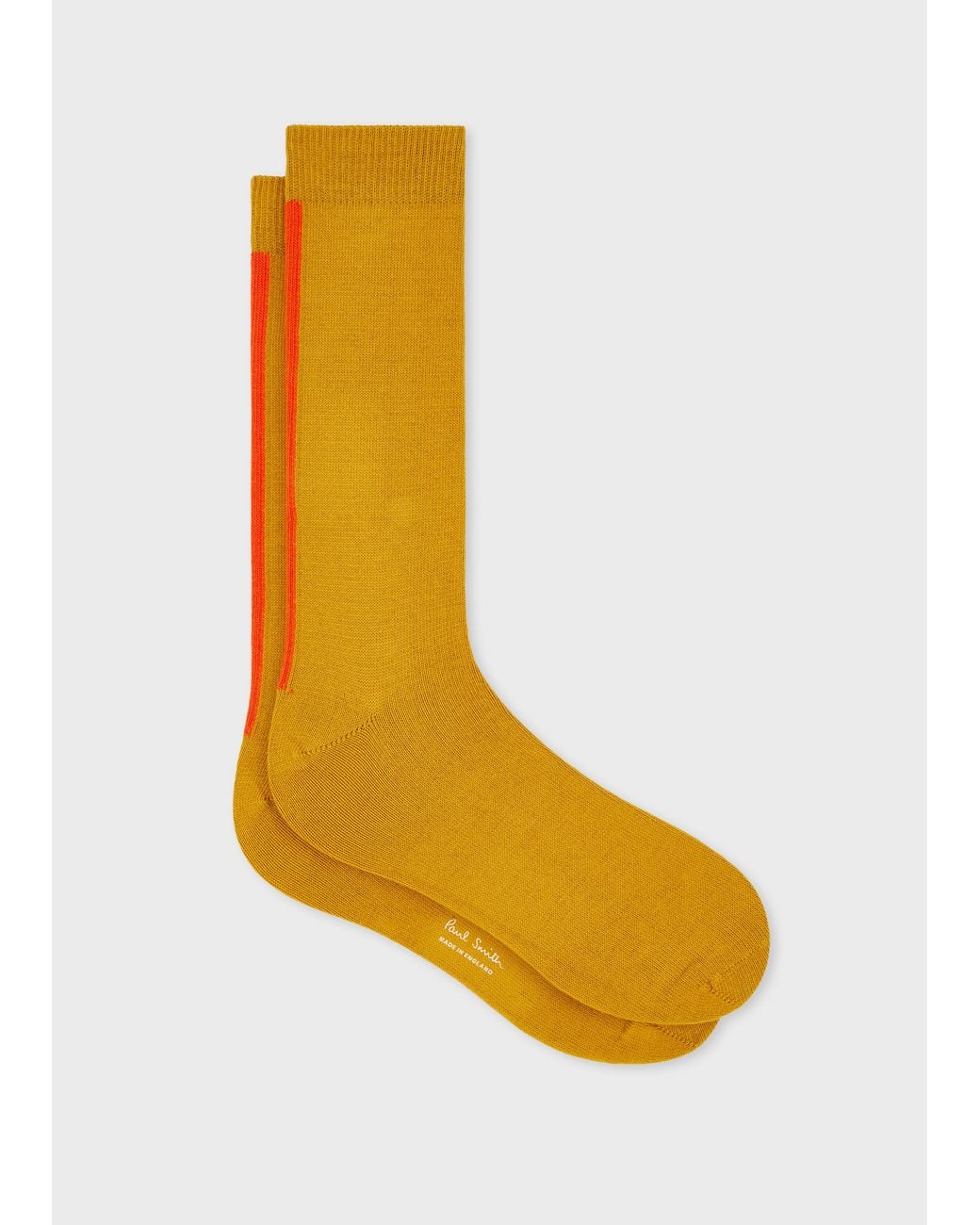 Paul Smith Orange Cotton-Blend Contrast Stripe Socks for men