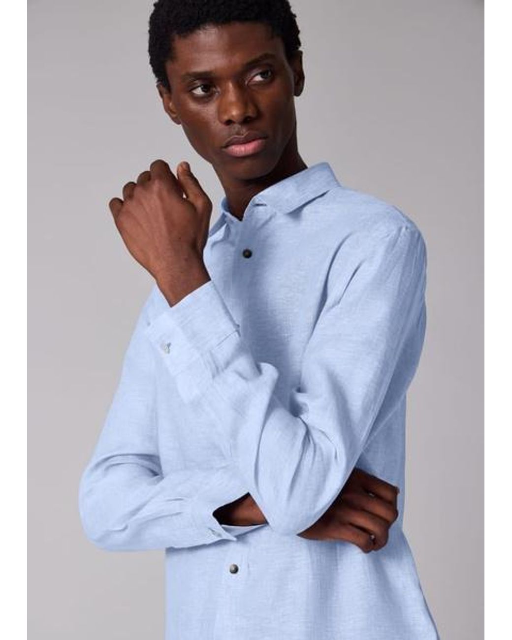 Paul Smith Blue Light Linen Shirt for men