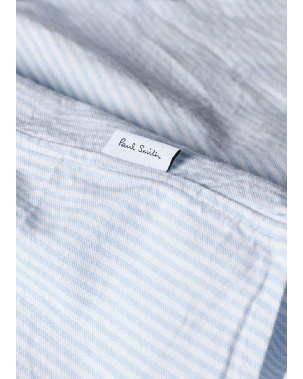 Paul Smith Blue Tailored-Fit Stripe Oxford Shirt for men