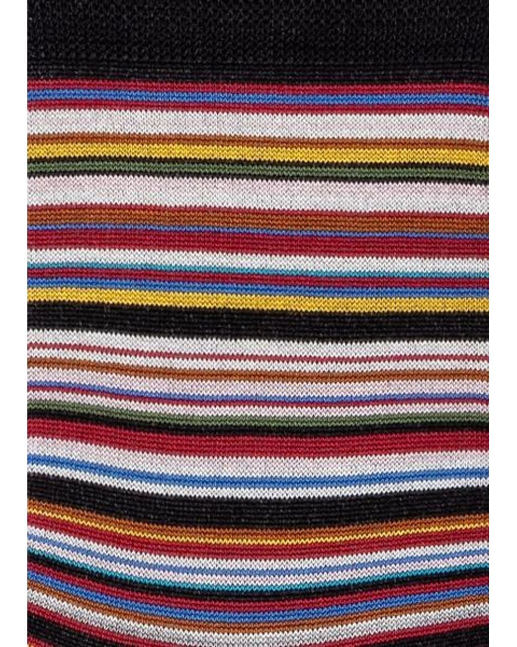 Paul Smith White Women's 'signature Stripe' Silk-mix Socks