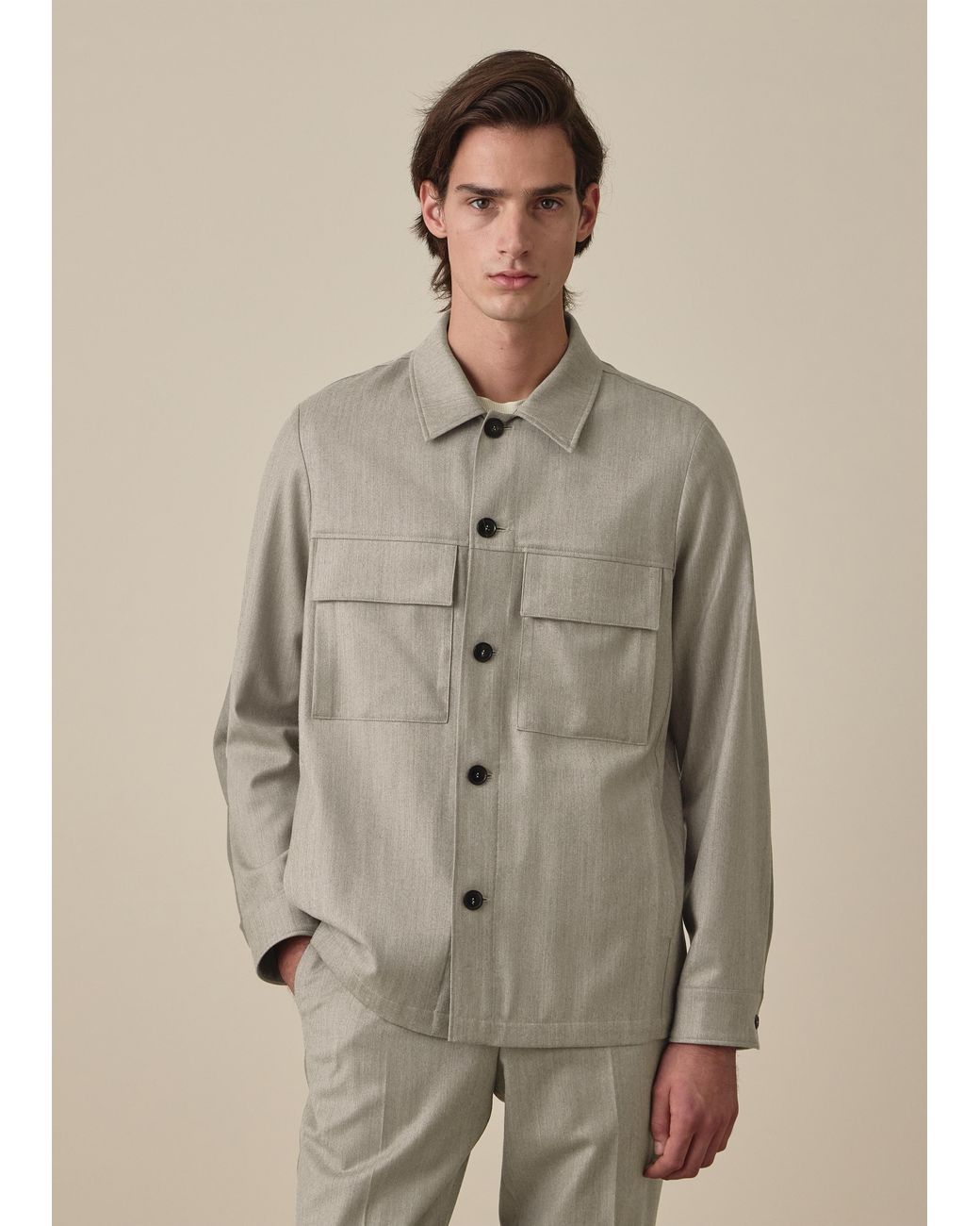 Paul Smith Natural Wool-Cashmere Flannel Overshirt for men