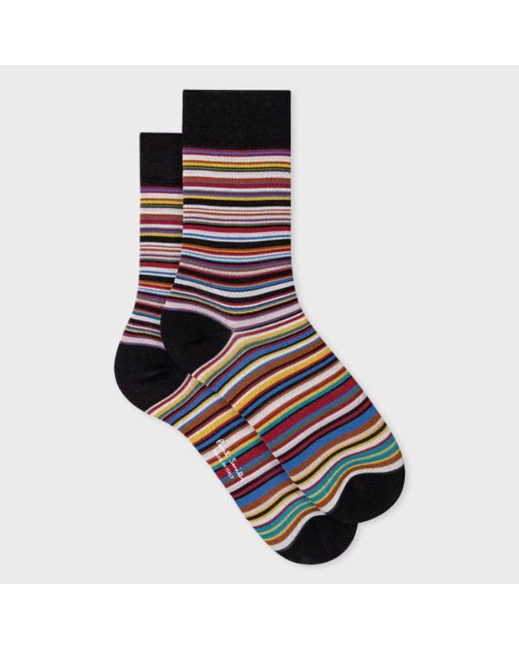 Paul Smith White Women's 'signature Stripe' Silk-mix Socks