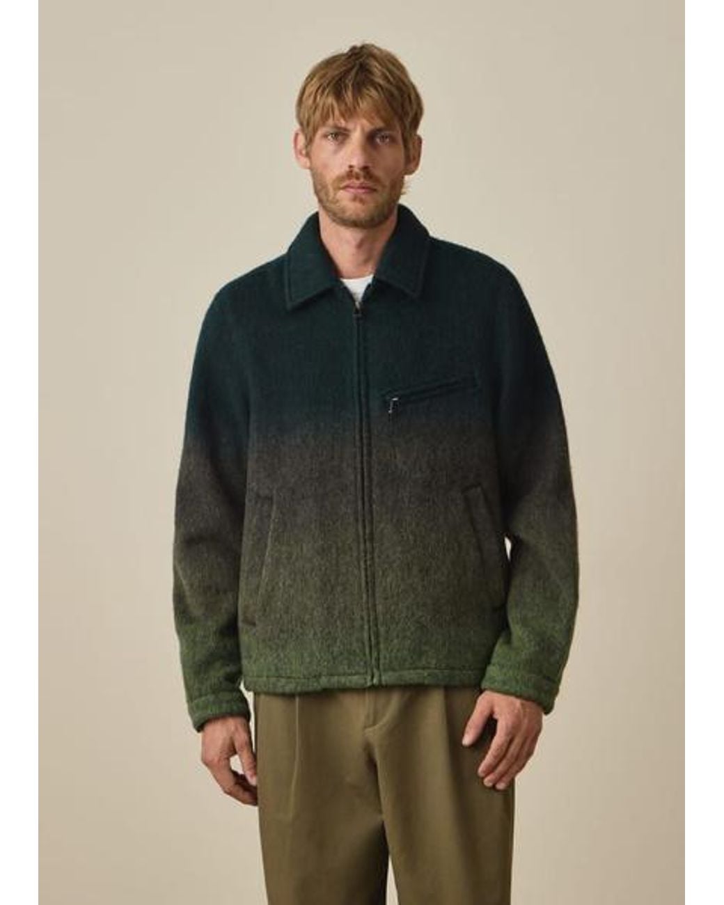 Paul Smith Green Ombre Wool-Blend Jacket for men