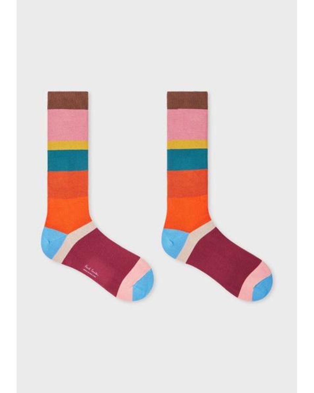 Paul Smith Blue Bold Stripe Cotton-Blend Socks for men