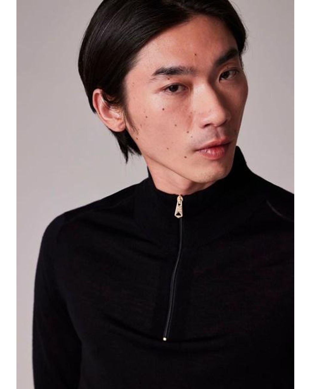Paul Smith Black Wool Quarter Zip Sweater for men