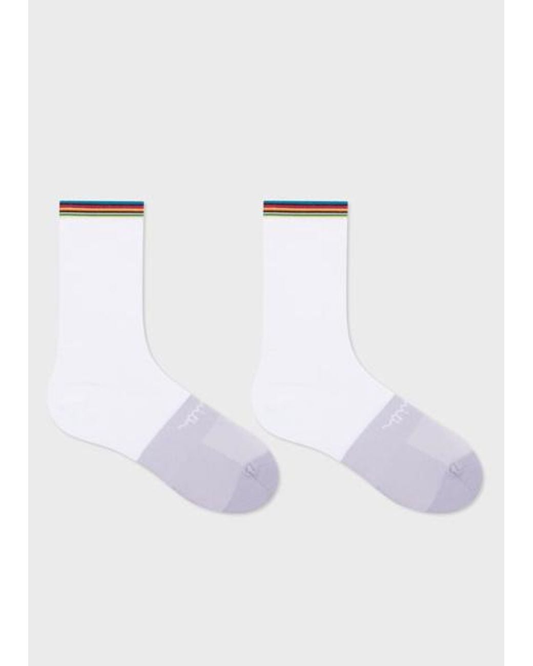 Paul Smith White 'Signature Stripe' Cycling Socks for men