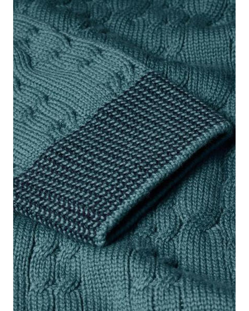 Paul Smith Green Mid Cable-Knit Cotton Sweater for men