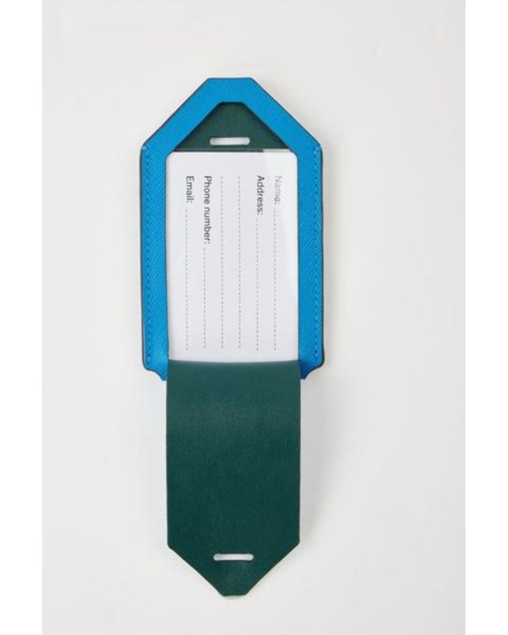 Paul Smith Blue Bright Leather Luggage Tag for men
