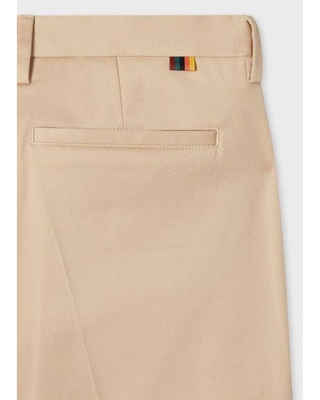 Paul Smith Natural Tan Slim-Fit Stretch-Cotton Chinos for men