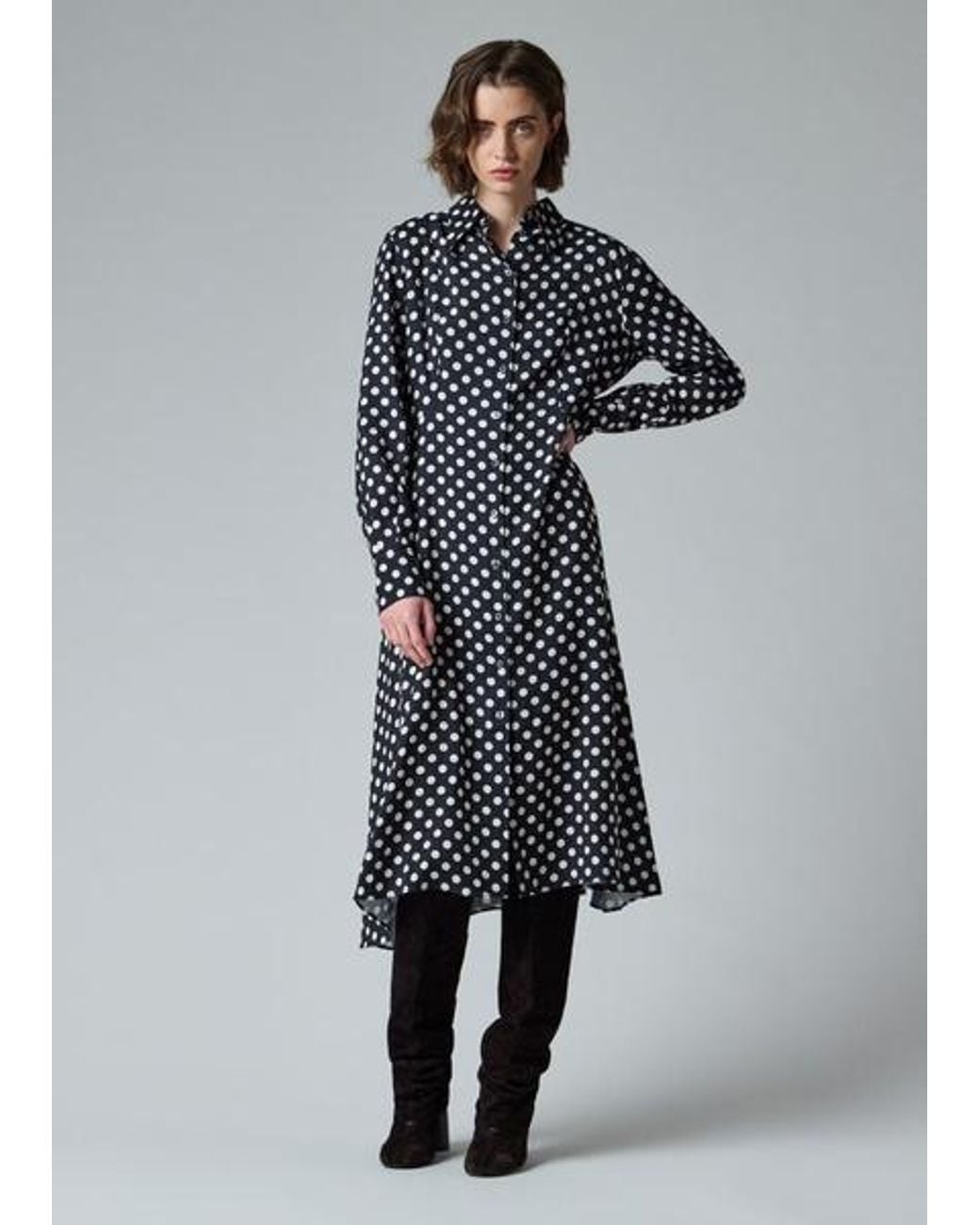 Paul Smith Gray Polka Dot Shirt Dress