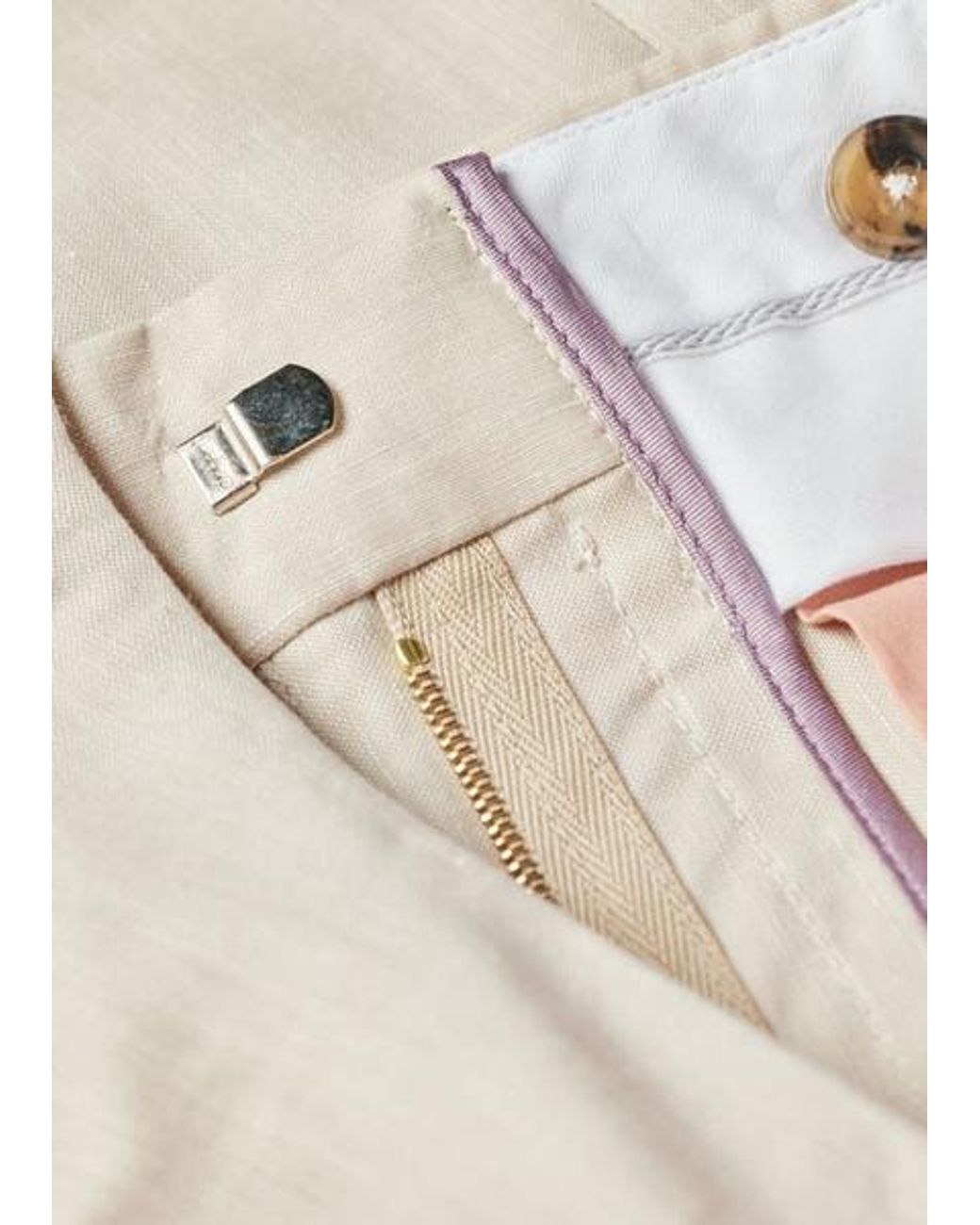 Paul Smith White Ivory Linen-Wool Wide-Leg Trousers