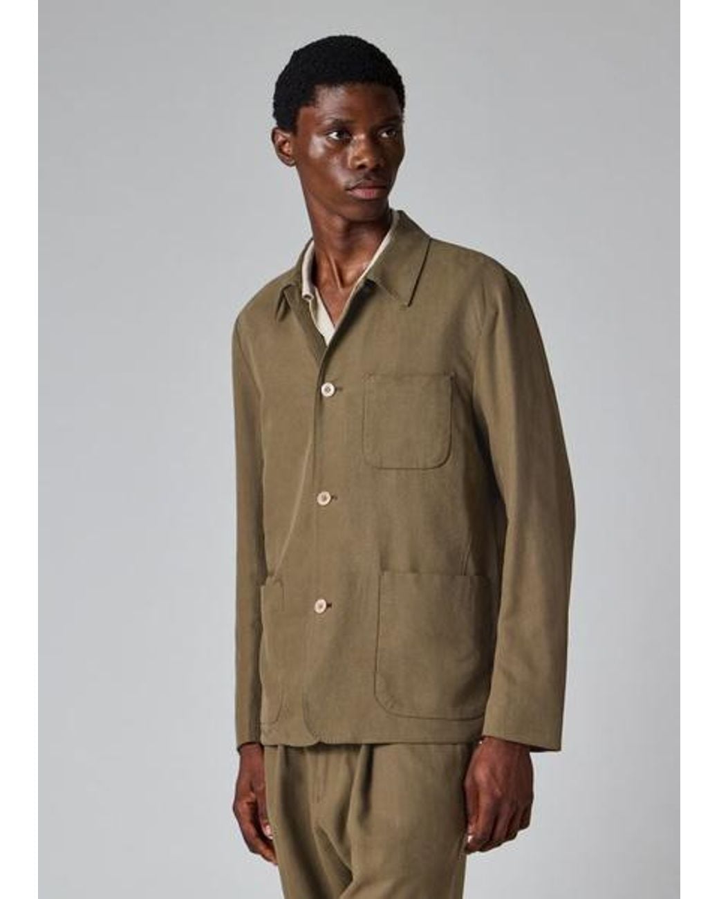 Paul Smith Green Khaki Lyocell-Twill Work Jacket for men