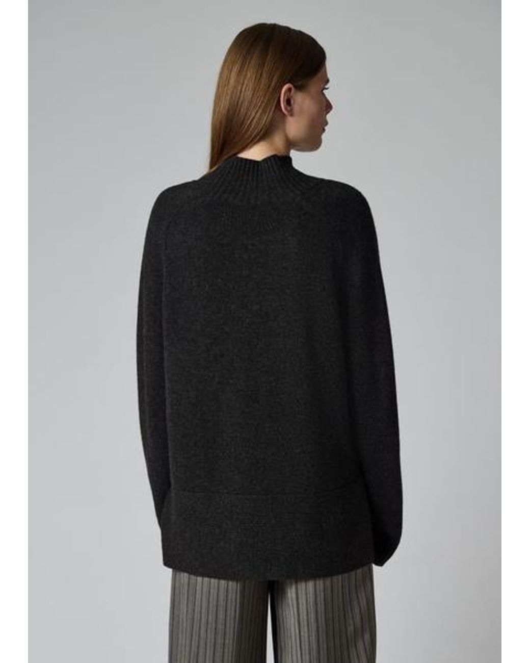 Paul Smith Gray Wool-Cashmere High Neck Knit Sweater