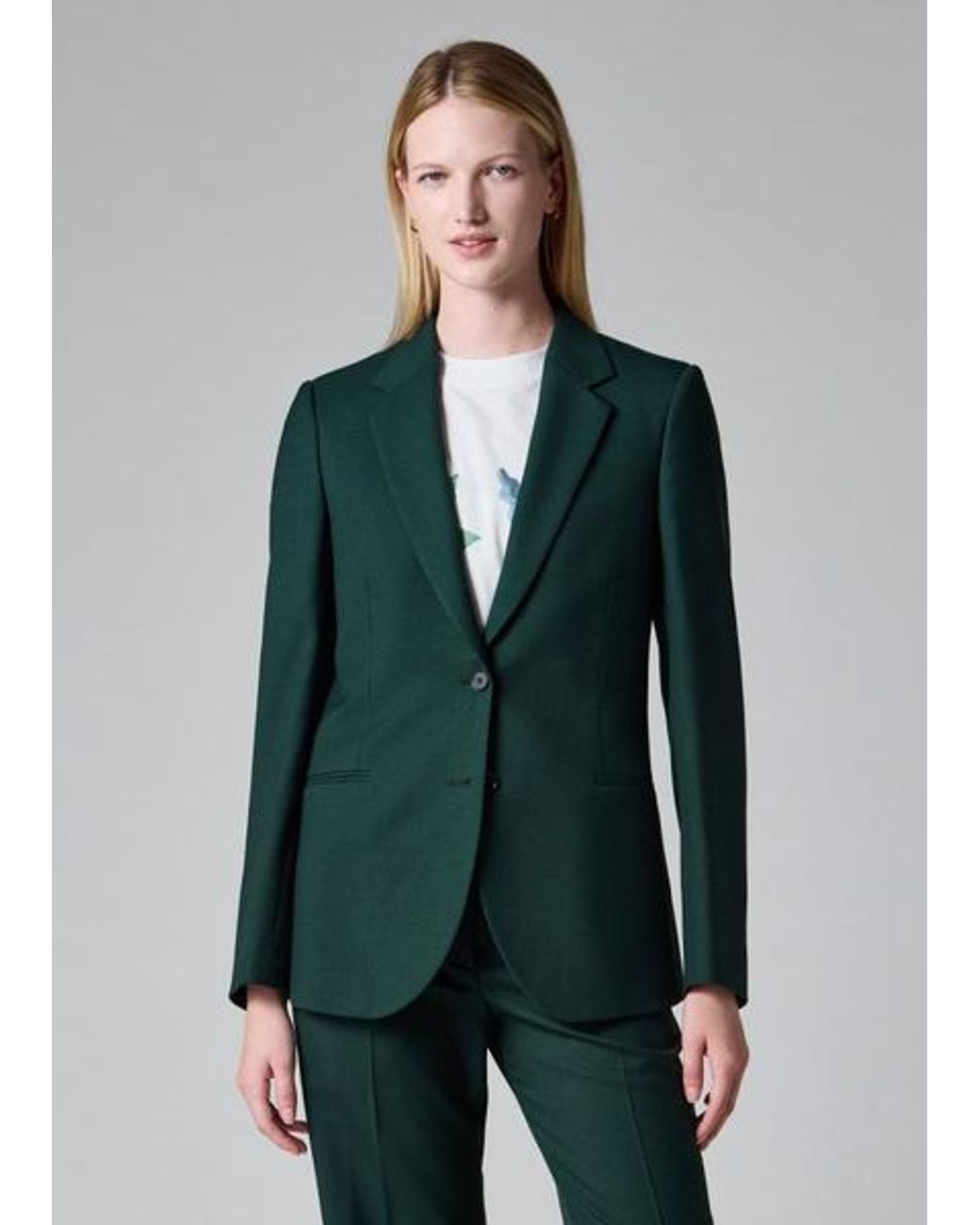 Paul Smith Green Dark Wool Two-Button Blazer