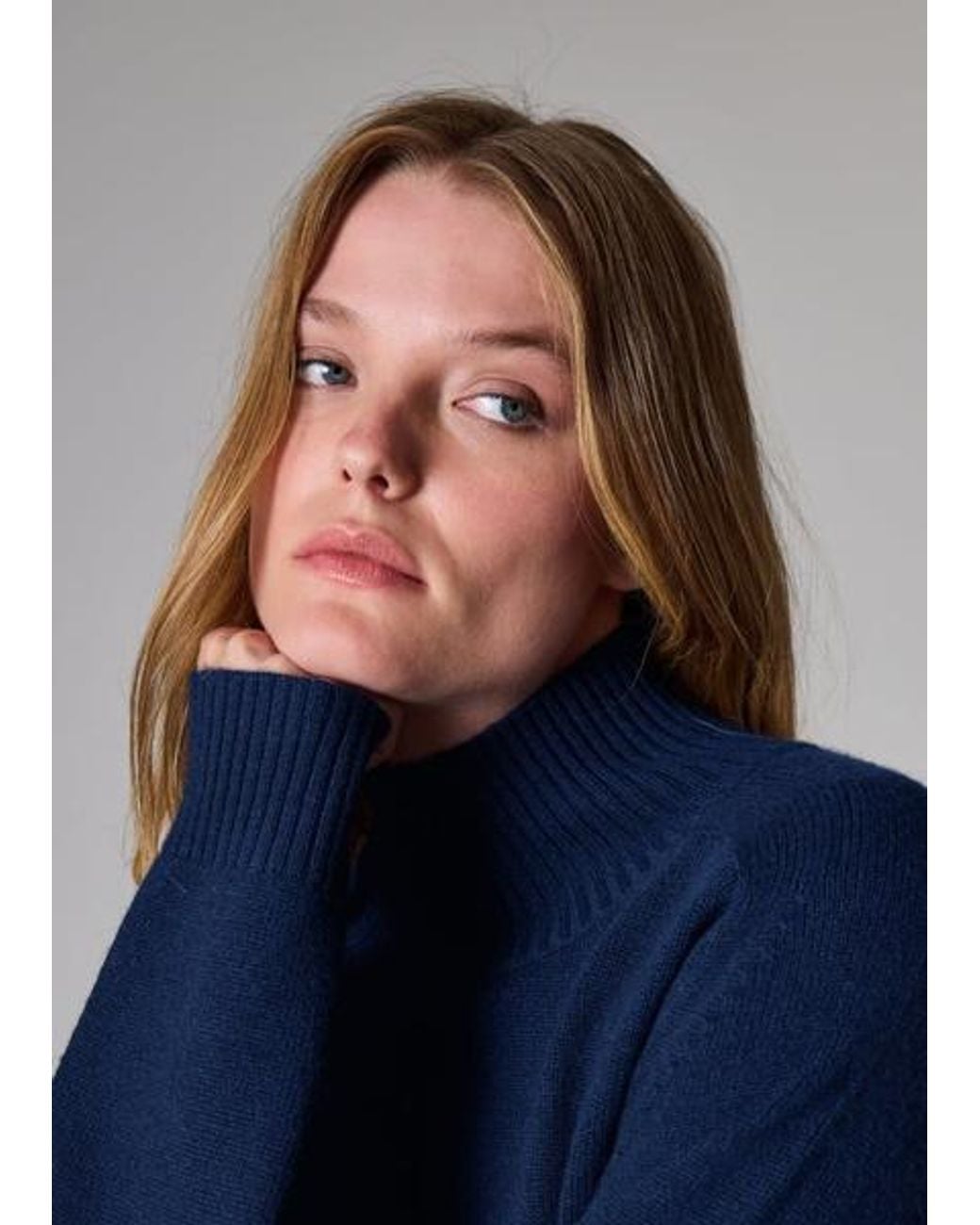 Paul Smith Blue Cashmere-Blend Roll Neck Sweater
