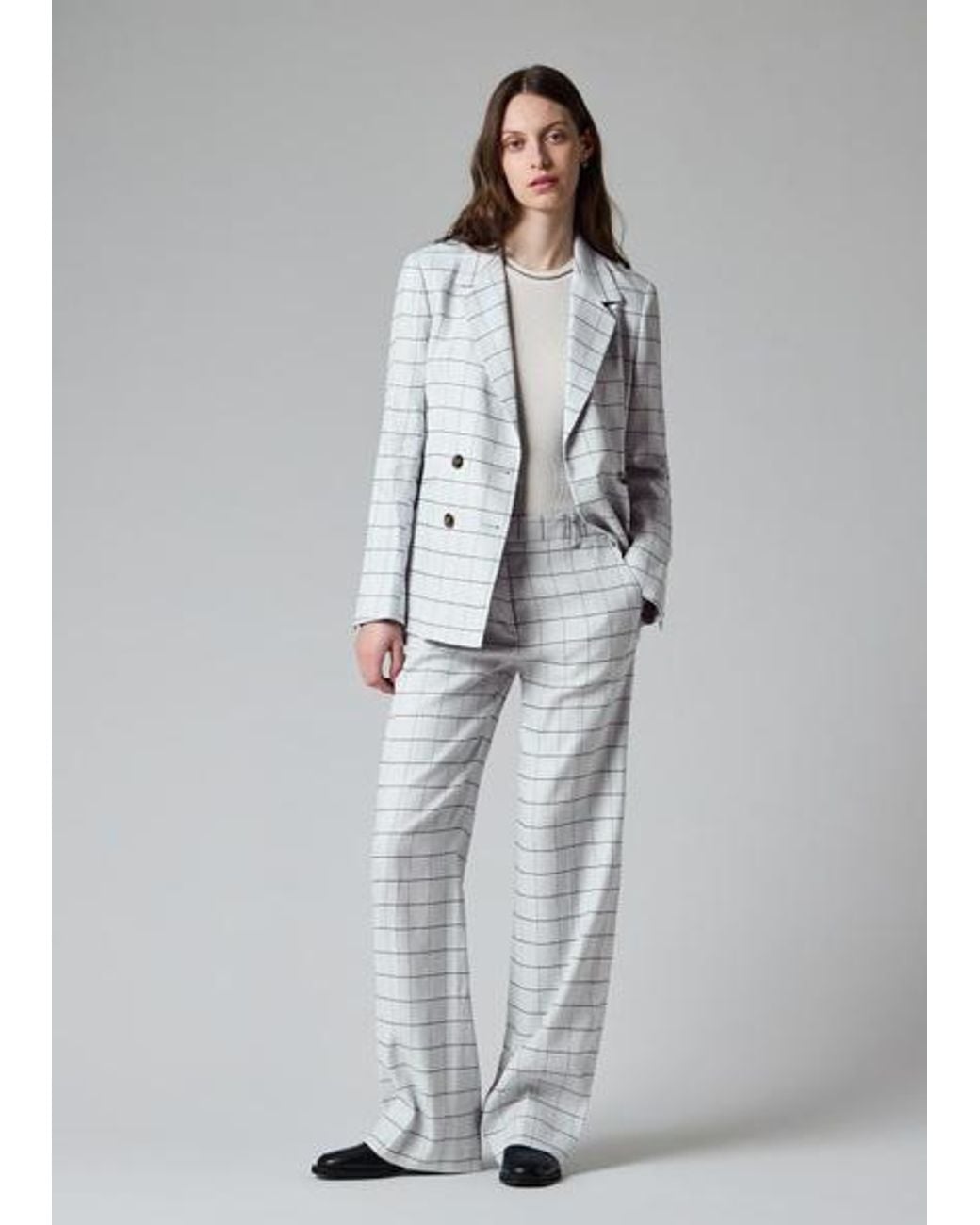 Paul Smith Gray Light Windowpane Trousers
