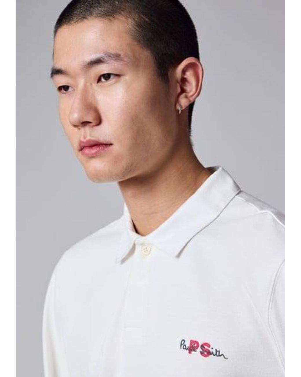 Paul Smith Gray Ps Logo Rugby Top for men