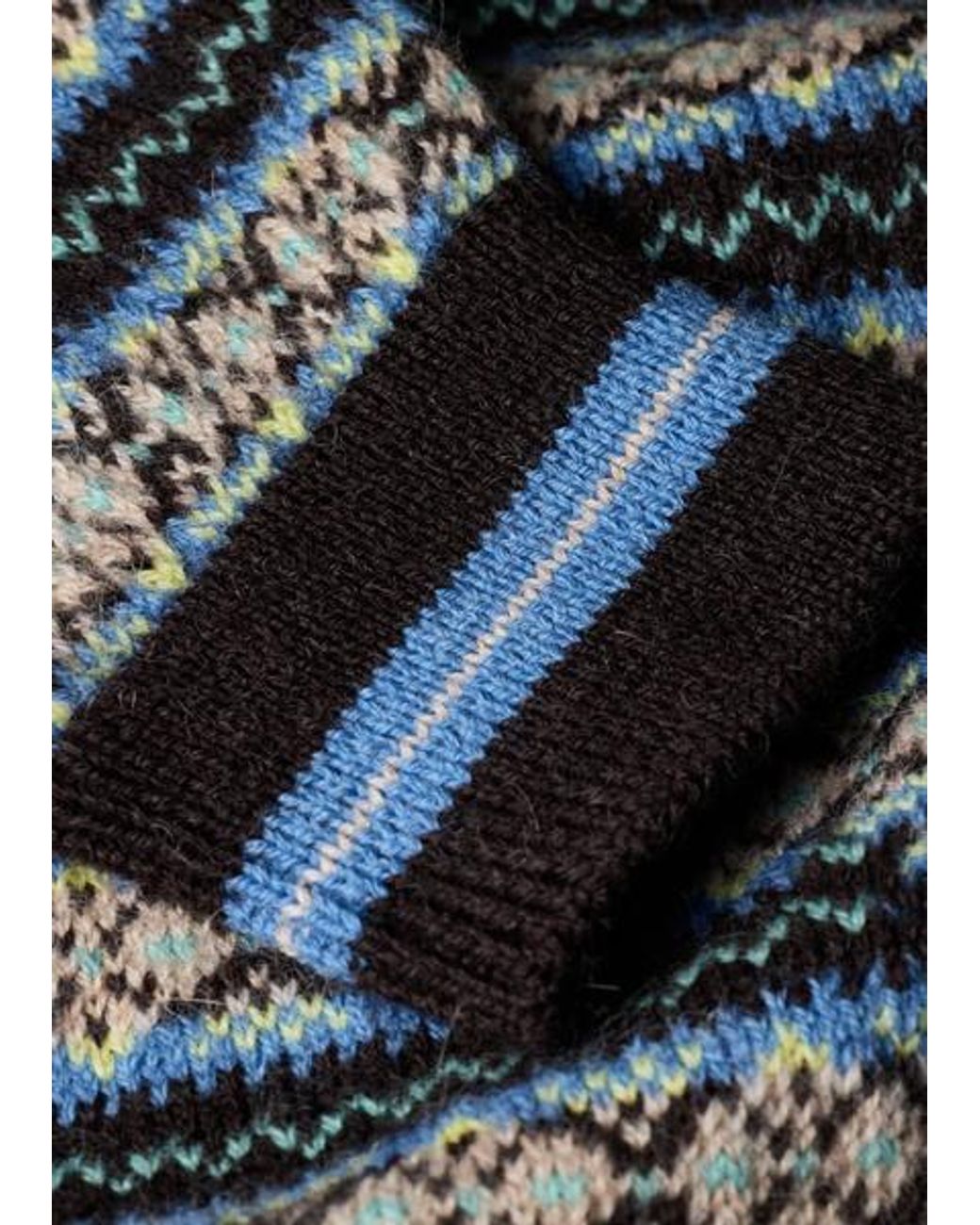 Paul Smith Blue Fair Isle Wool Sweater for men