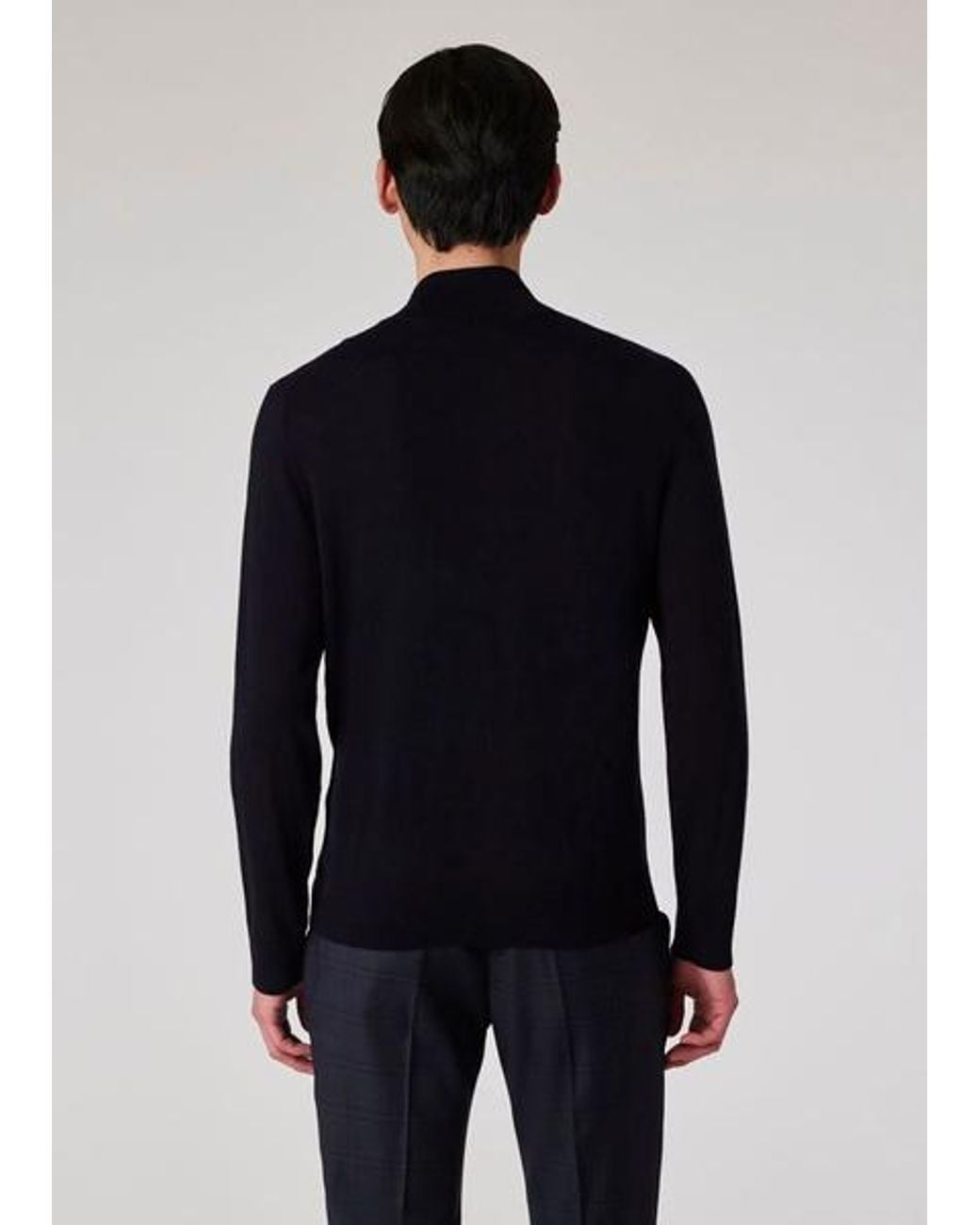 Paul Smith Natural Washable Merino Wool 'Signature Stripe' Zip Cardigan for men
