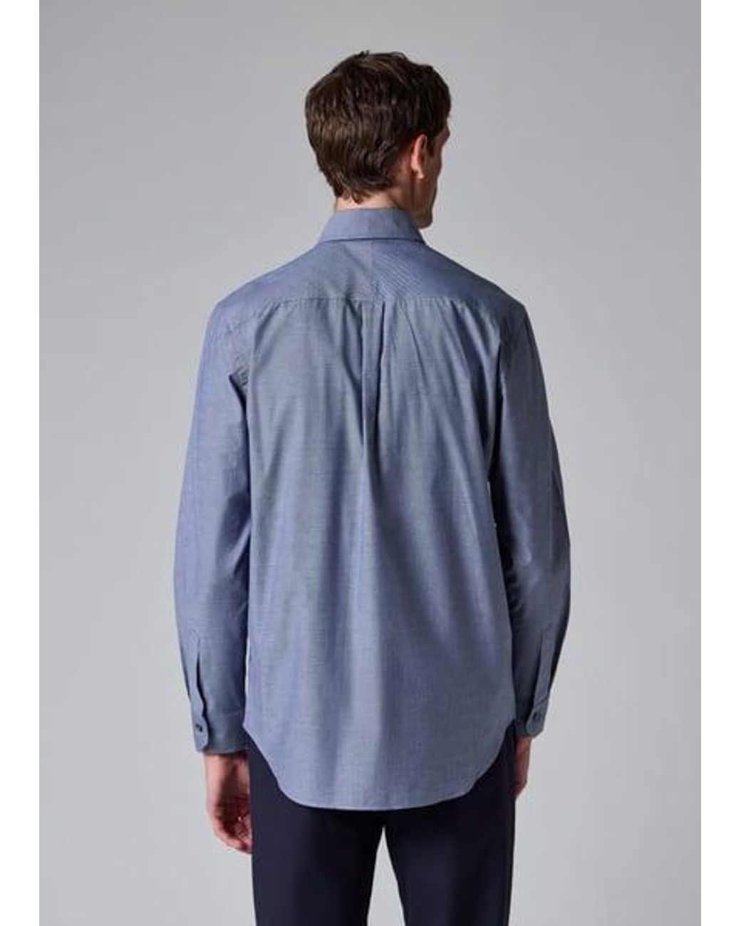 Paul Smith Blue Regular-Fit Cotton-Twill Shirt for men