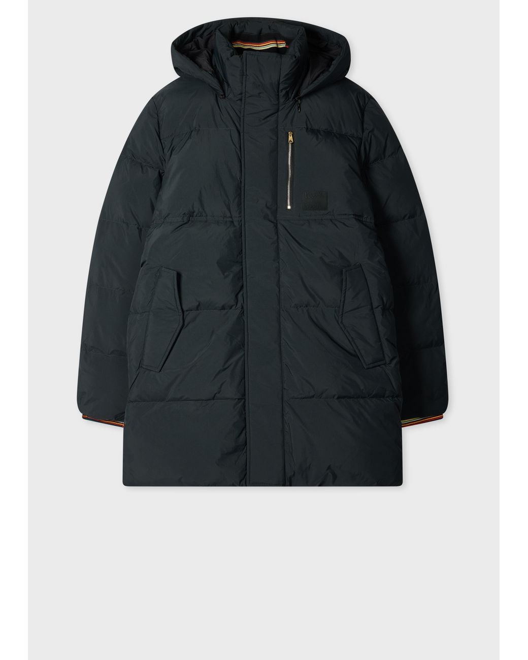 Paul Smith Blue Water Repellent Mid-Length Down Coat for men