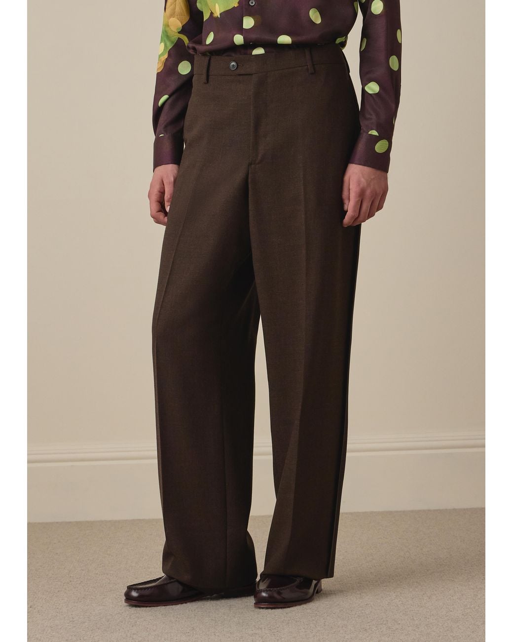 Paul Smith Brown Cordonetto Wool Inside-Out Trousers for men