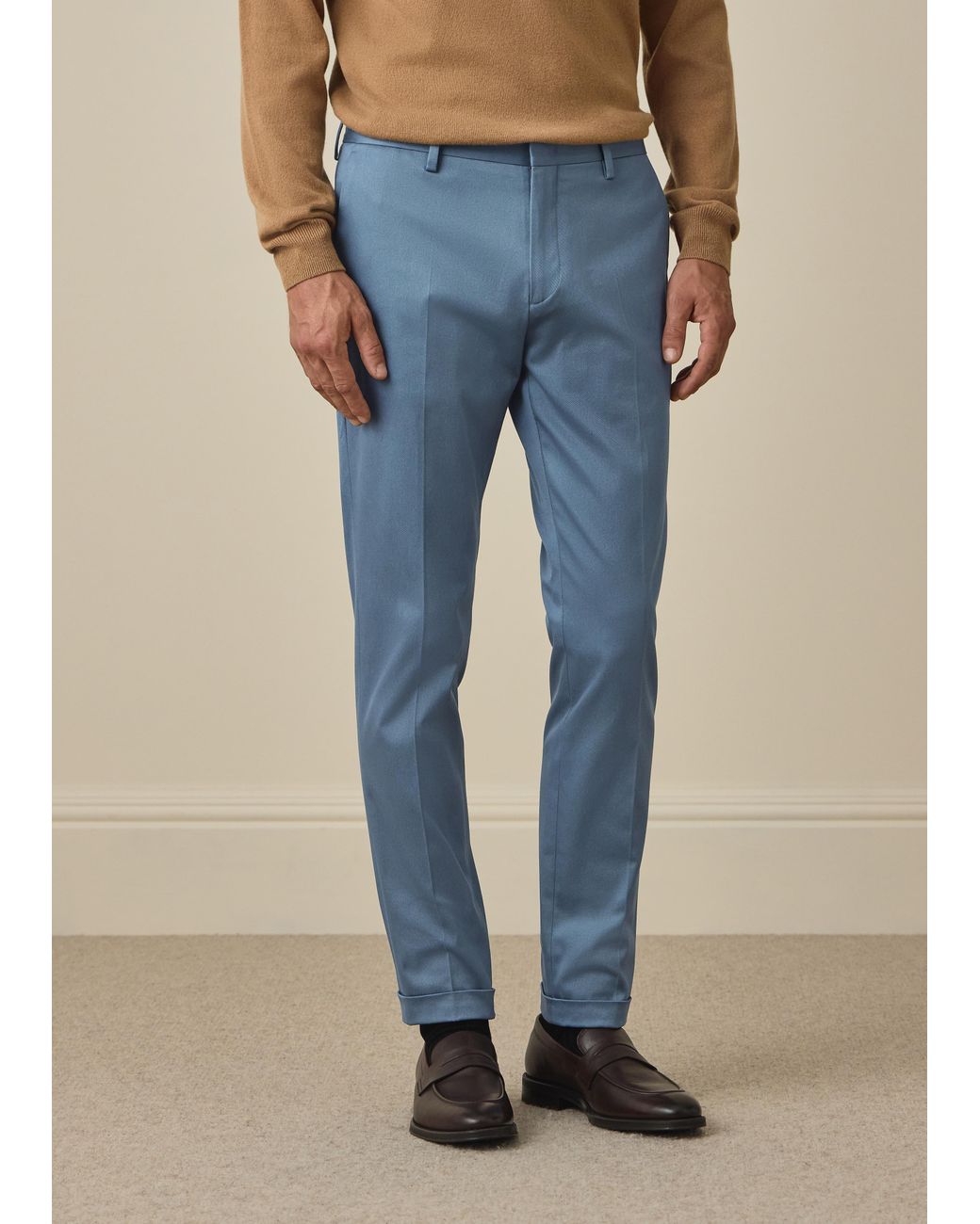 Paul Smith Blue Slim-Fit Mid Stretch-Cotton Chinos for men