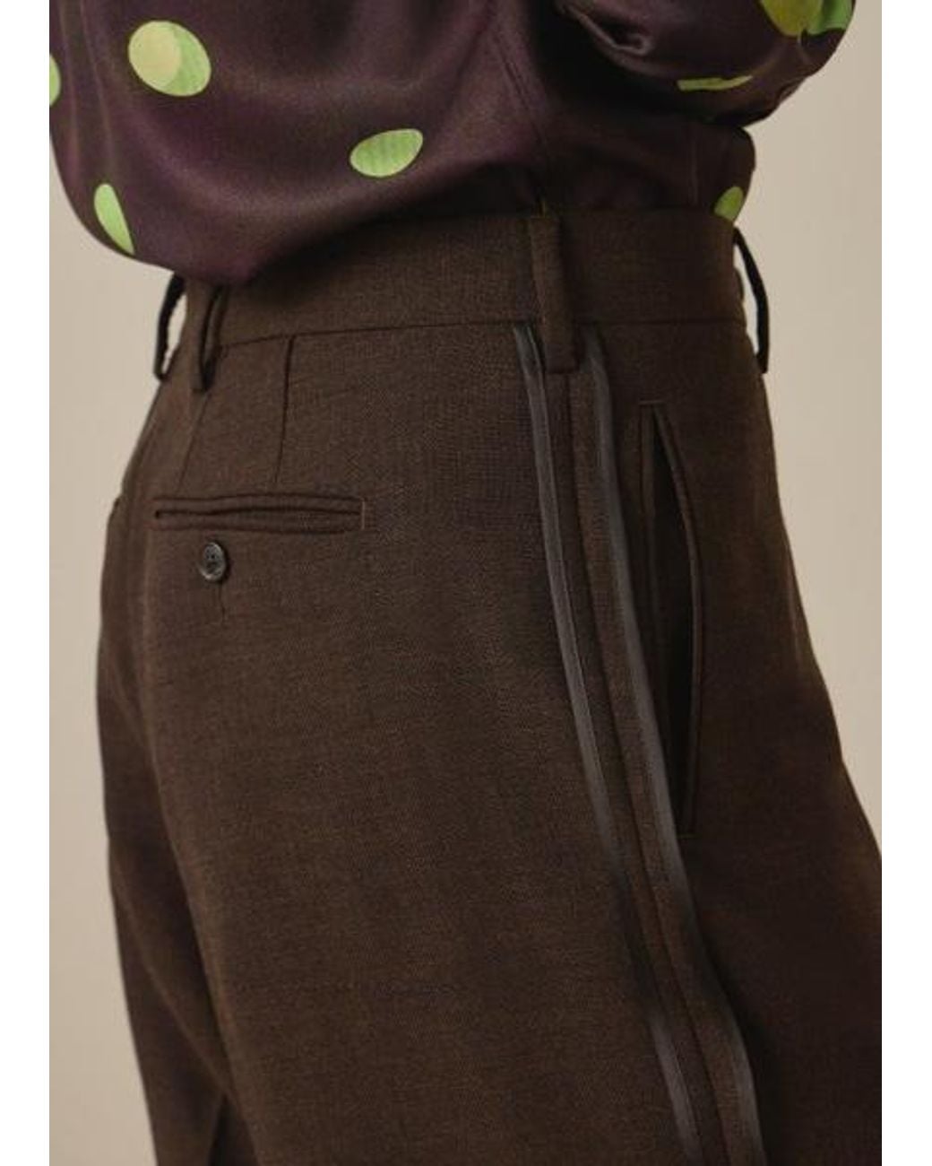 Paul Smith Brown Cordonetto Wool Inside-Out Trousers for men