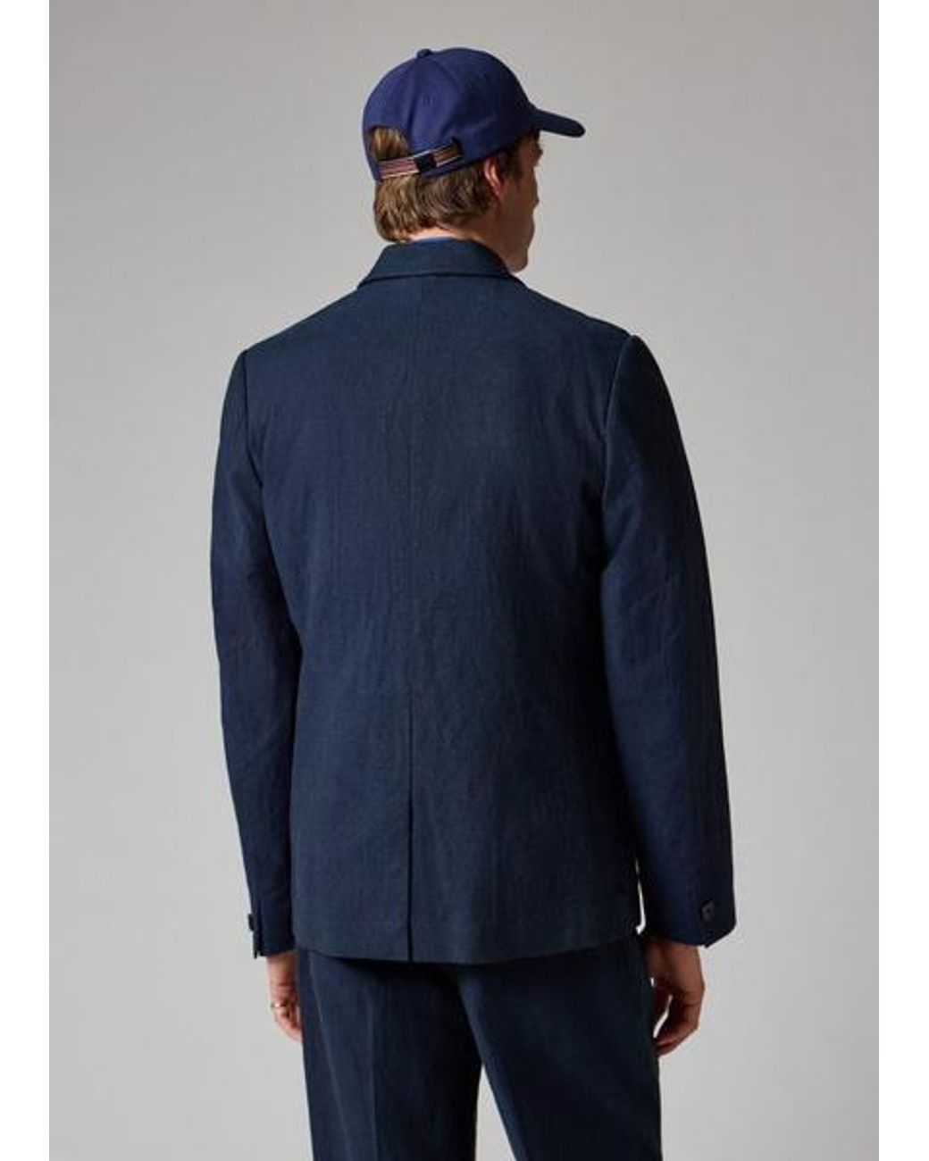 Paul Smith Blue Linen-Cotton Buggy-Lined Blazer for men