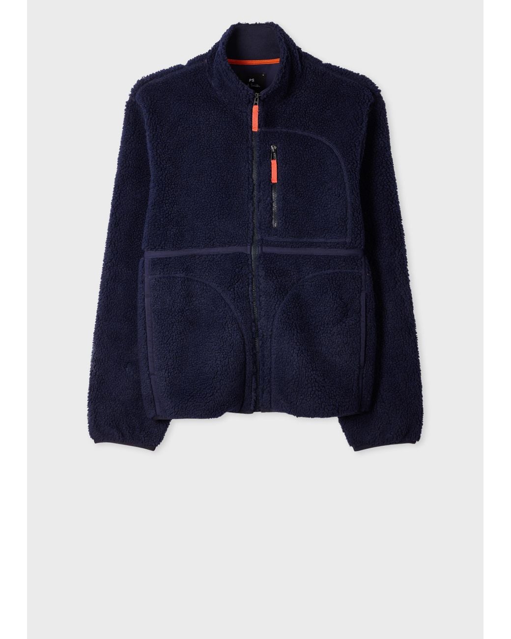 Paul Smith Blue Zip Sherpa Fleece Jacket for men