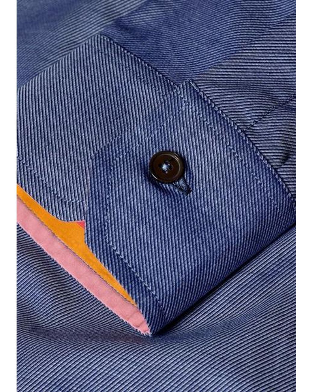 Paul Smith Blue Regular-Fit Cotton-Twill Shirt for men