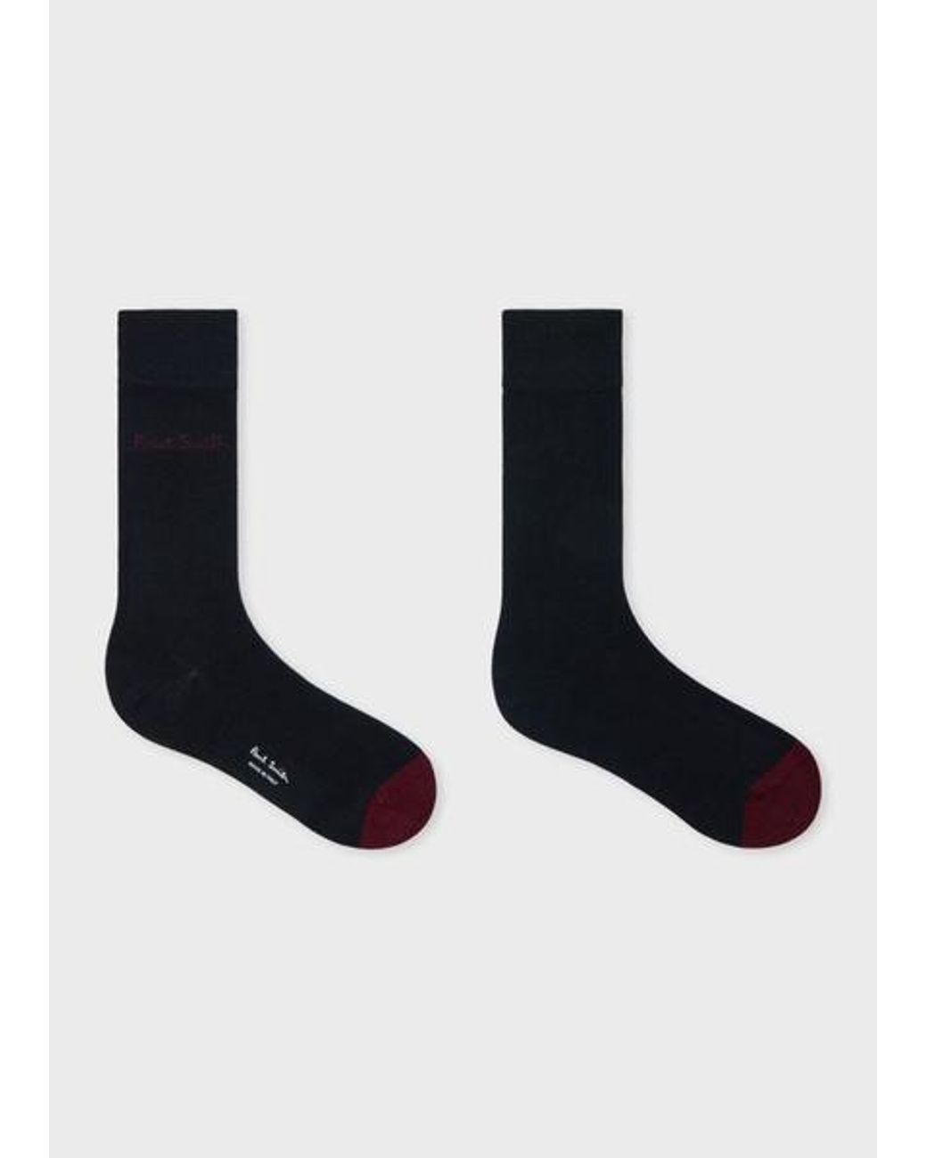 Paul Smith Black Contrast Toe Socks for men
