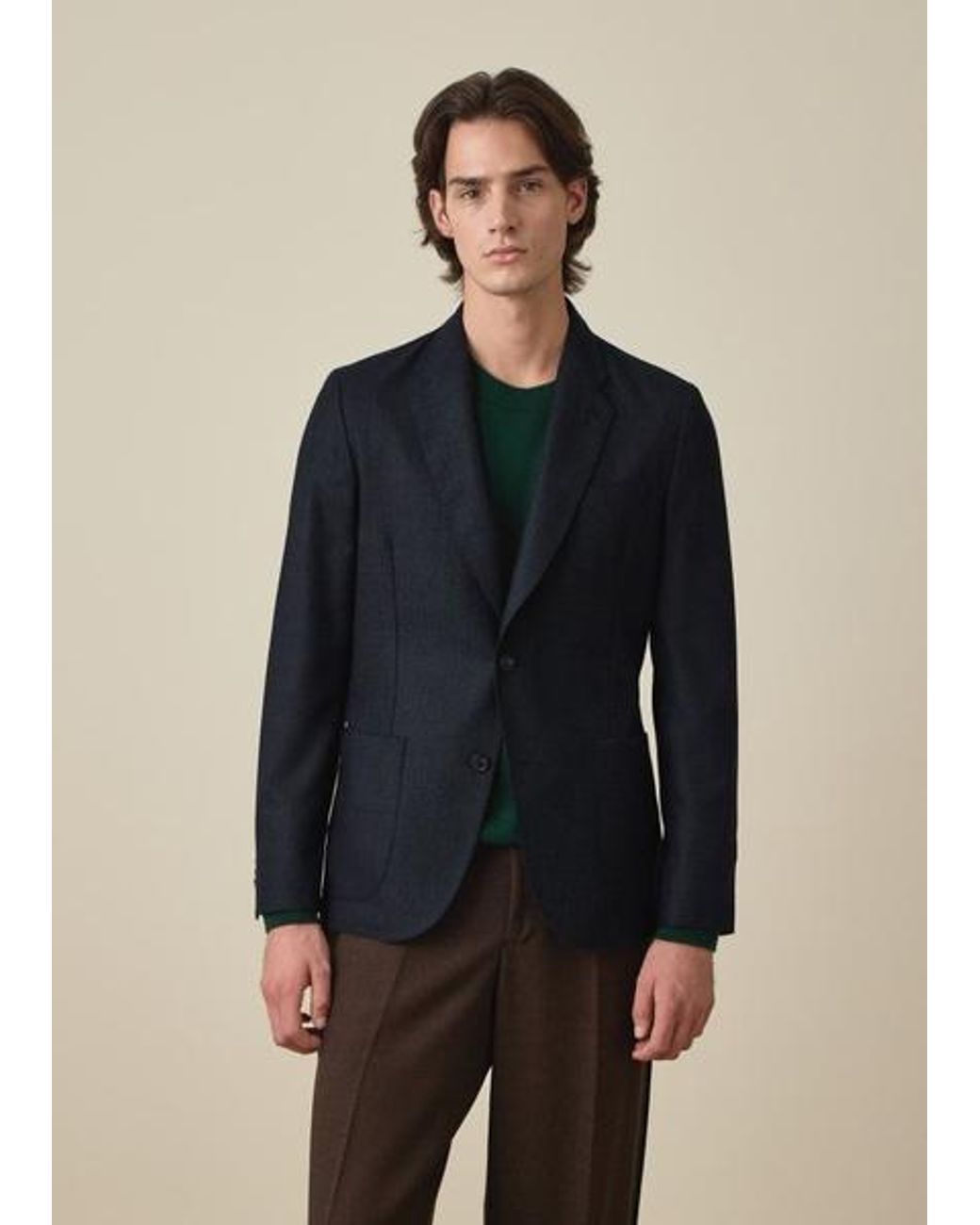 Paul Smith Blue Subtle-Check Wool Patch-Pocket Blazer for men