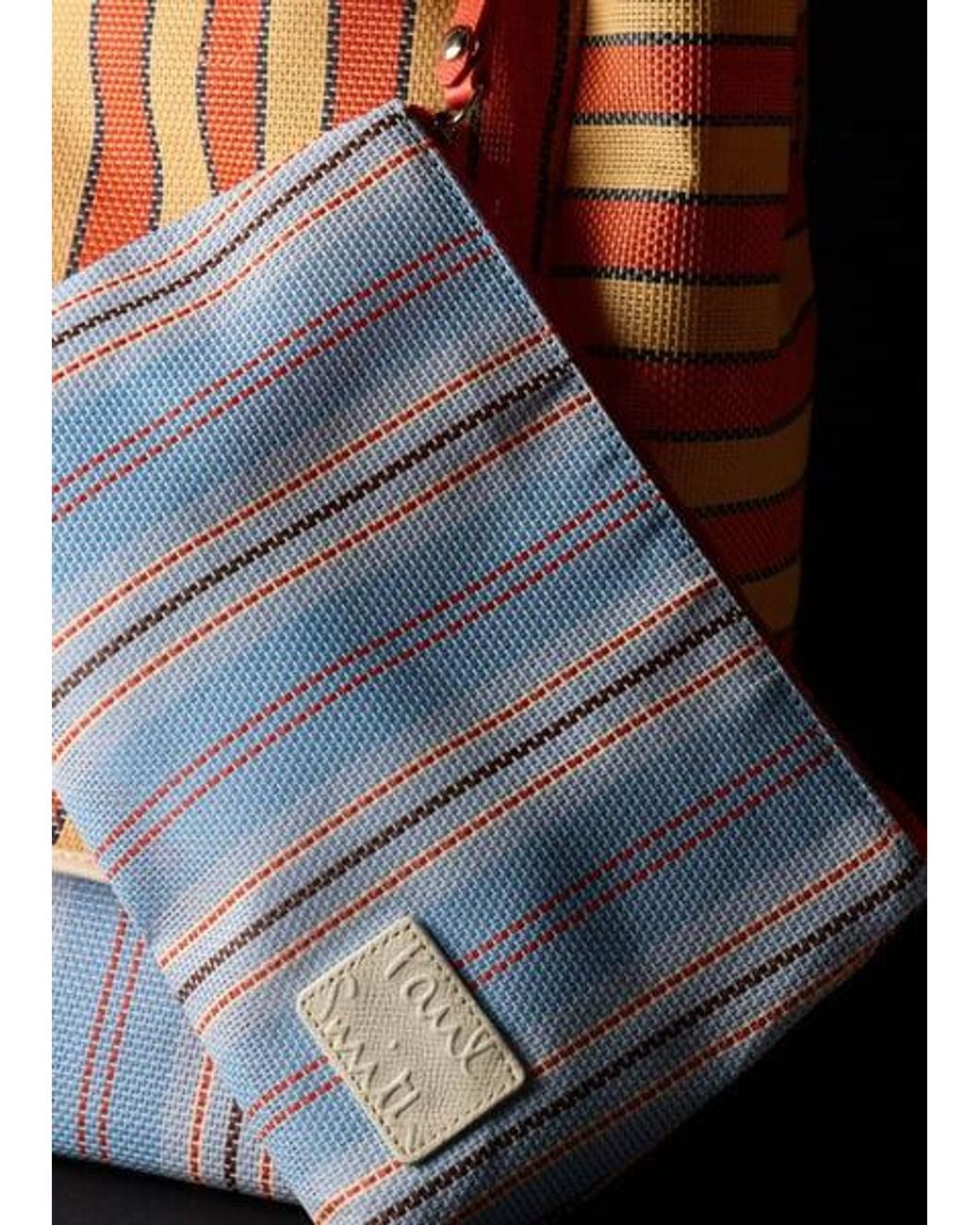 Paul Smith Orange And 'Pool Smith Stripe' Tote Bag