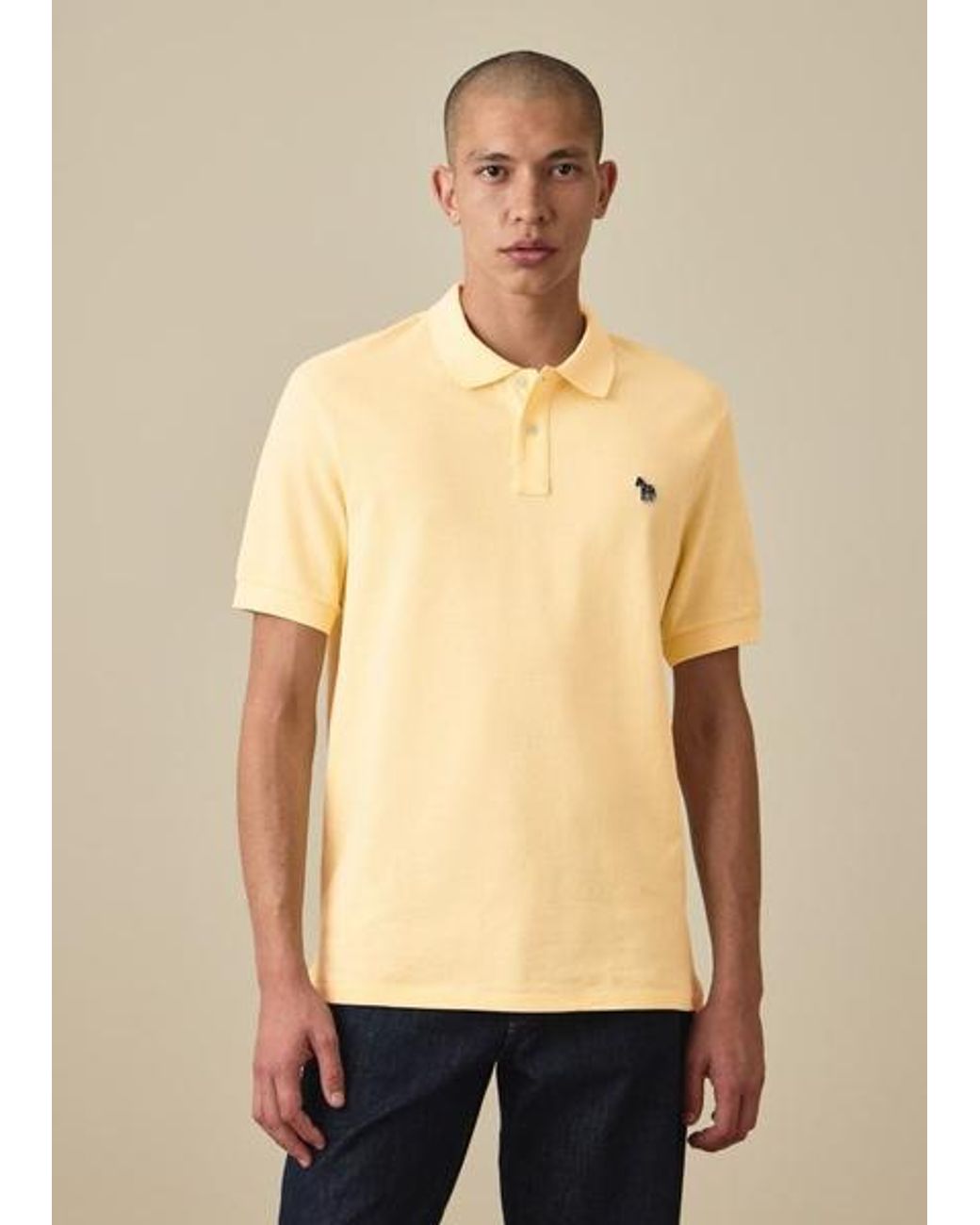 Paul Smith Yellow Pale Organic Cotton Zebra Polo Shirt for men