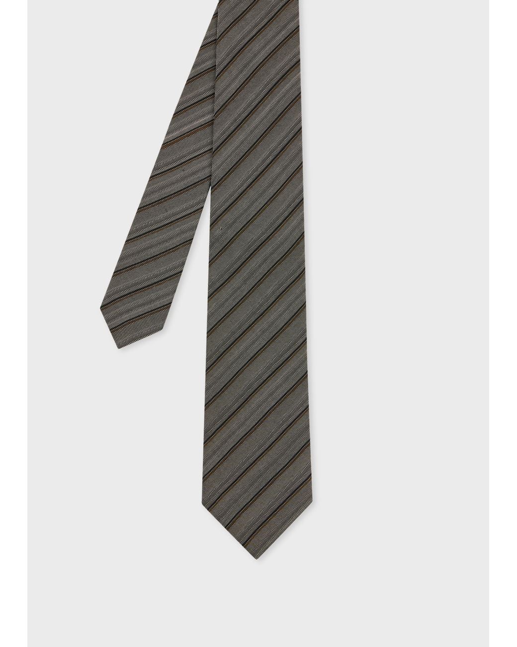 Paul Smith White Diagonal Stripe Tie for men