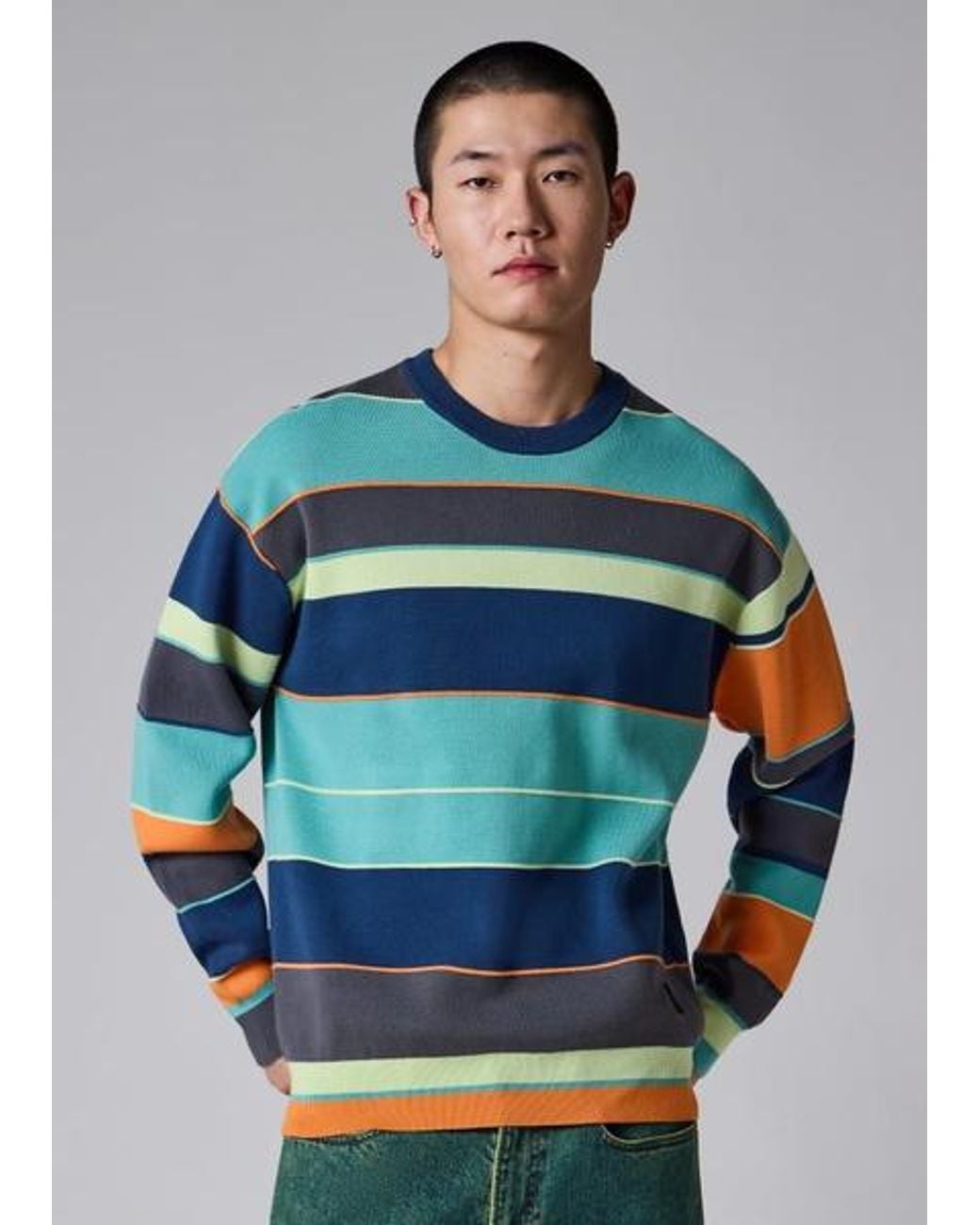 Paul Smith Green Milano Cotton Stripe Sweater for men