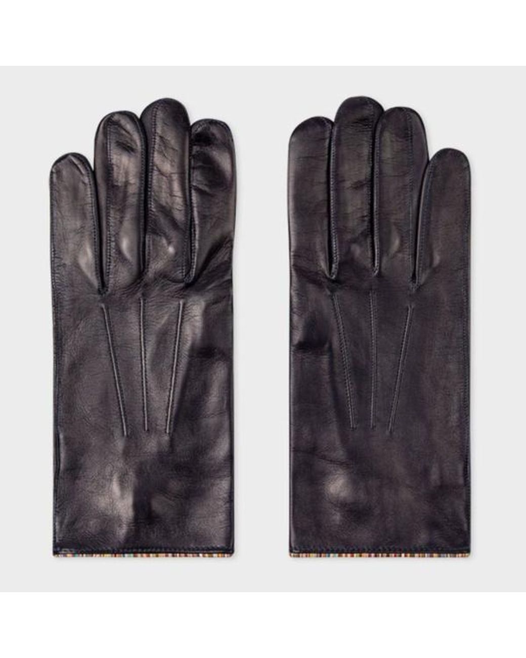 Paul Smith Black Men Glove Striped Piping for men