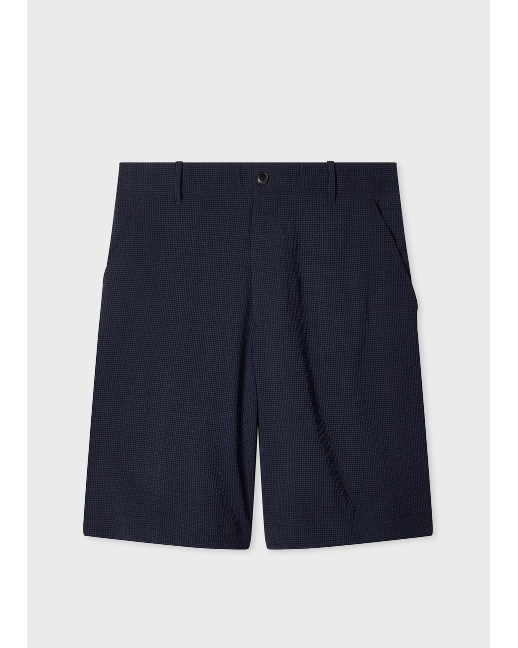 Paul Smith Blue Stretch-Wool Seersucker Shorts for men