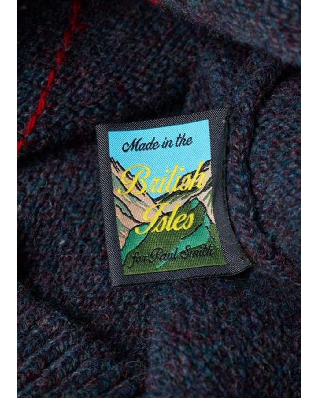 Paul Smith Blue Shetland Wool Argyle Sweater for men