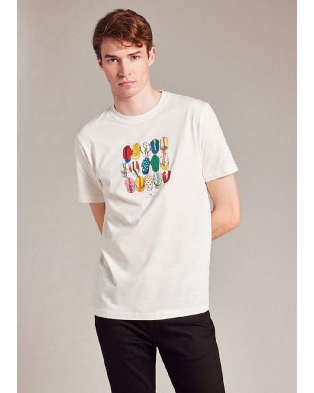 Paul Smith White 'Cycling Caps' Cotton T-Shirt for men