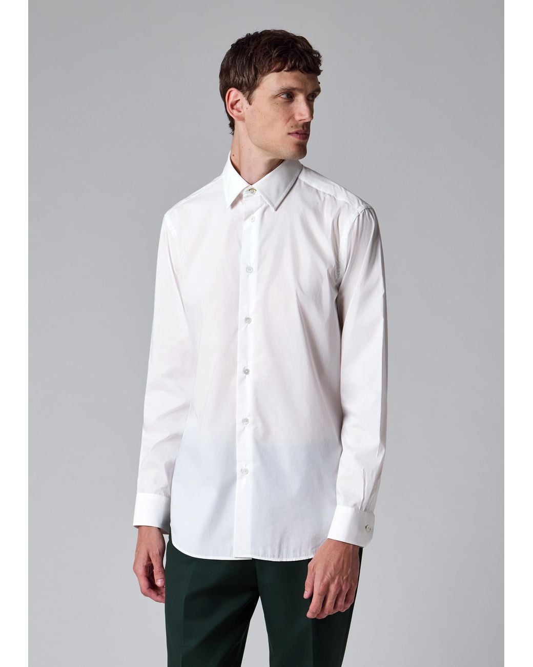 Paul Smith White Regular-Fit Stretch-Cotton Travel Shirt for men