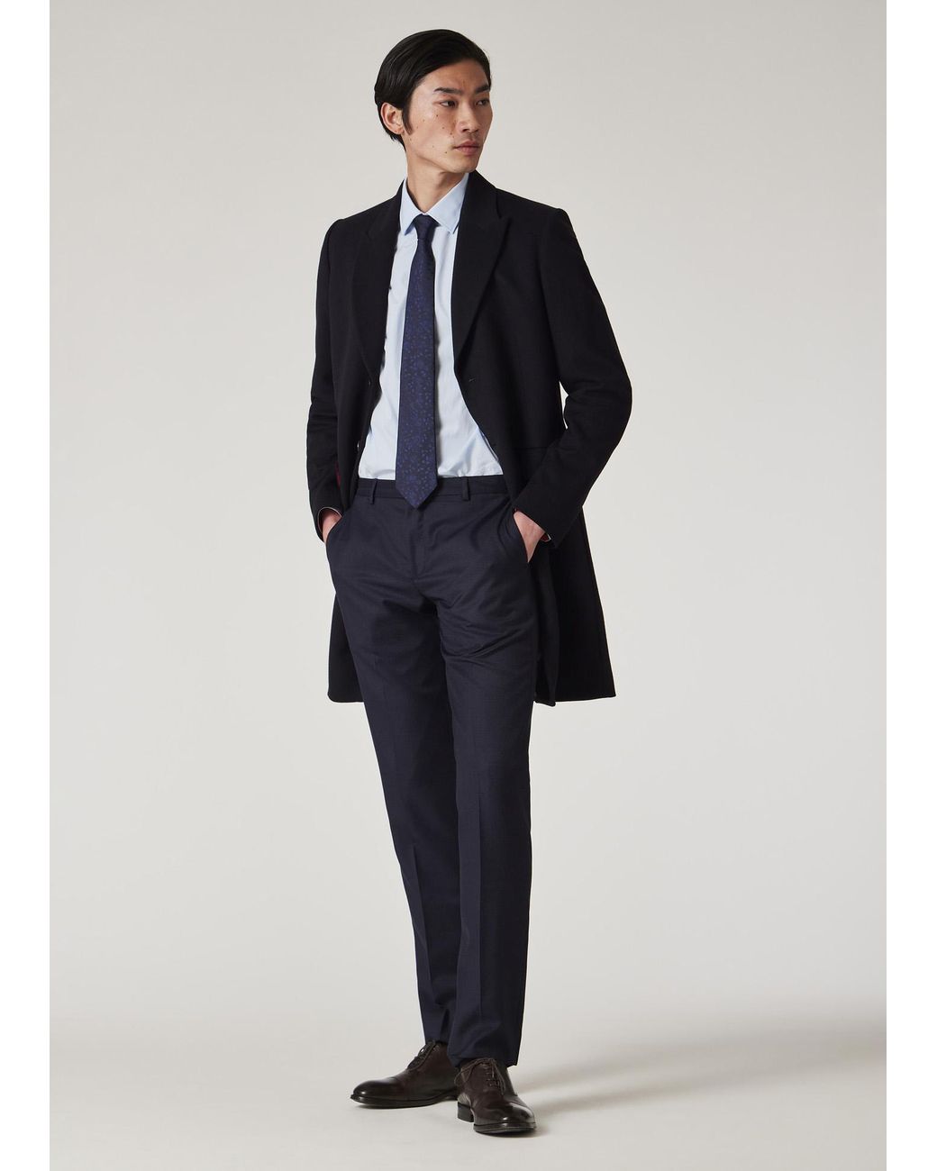 Paul Smith Navy Blue Wool-cashmere Epsom Coat for men