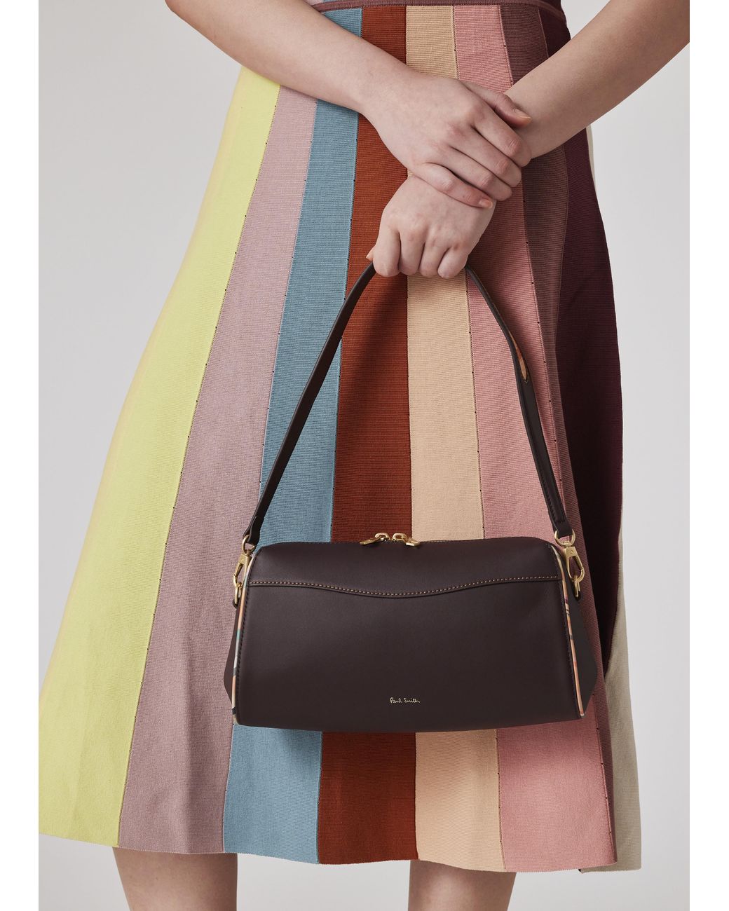 Paul Smith Burgundy Inverted 'Dusky Swirl' Shoulder Bag in Purple