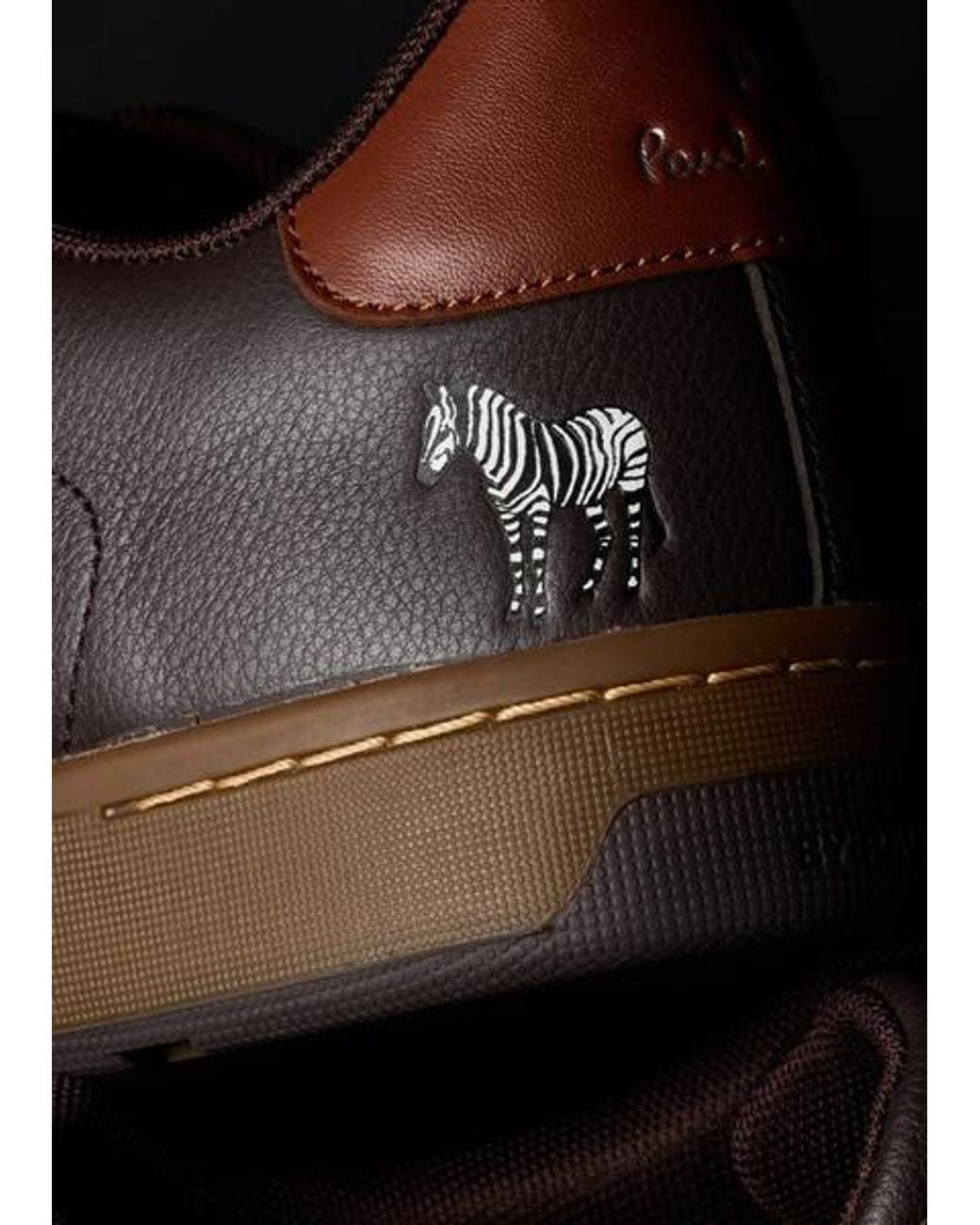 Paul Smith Black Leather 'Albany' Trainers for men
