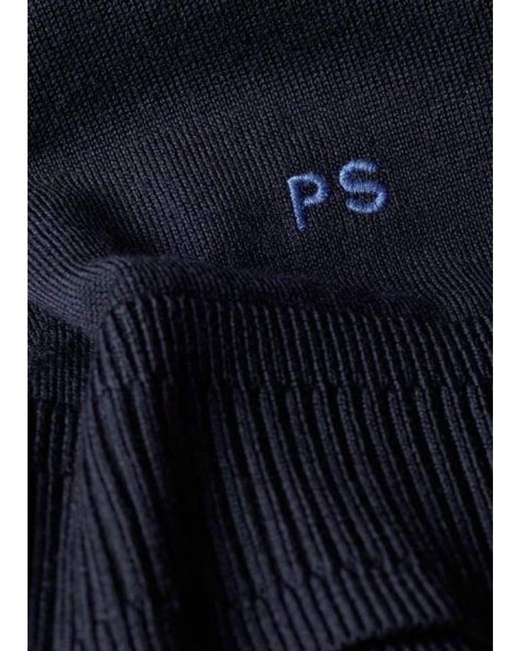 Paul Smith Blue Contrast-Collar Merino Wool Sweater for men